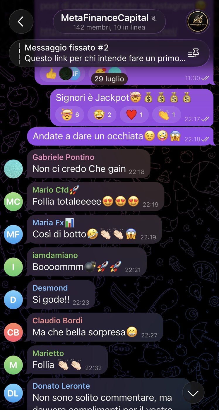 Prova reale Gruppo Investitori, commenti membri