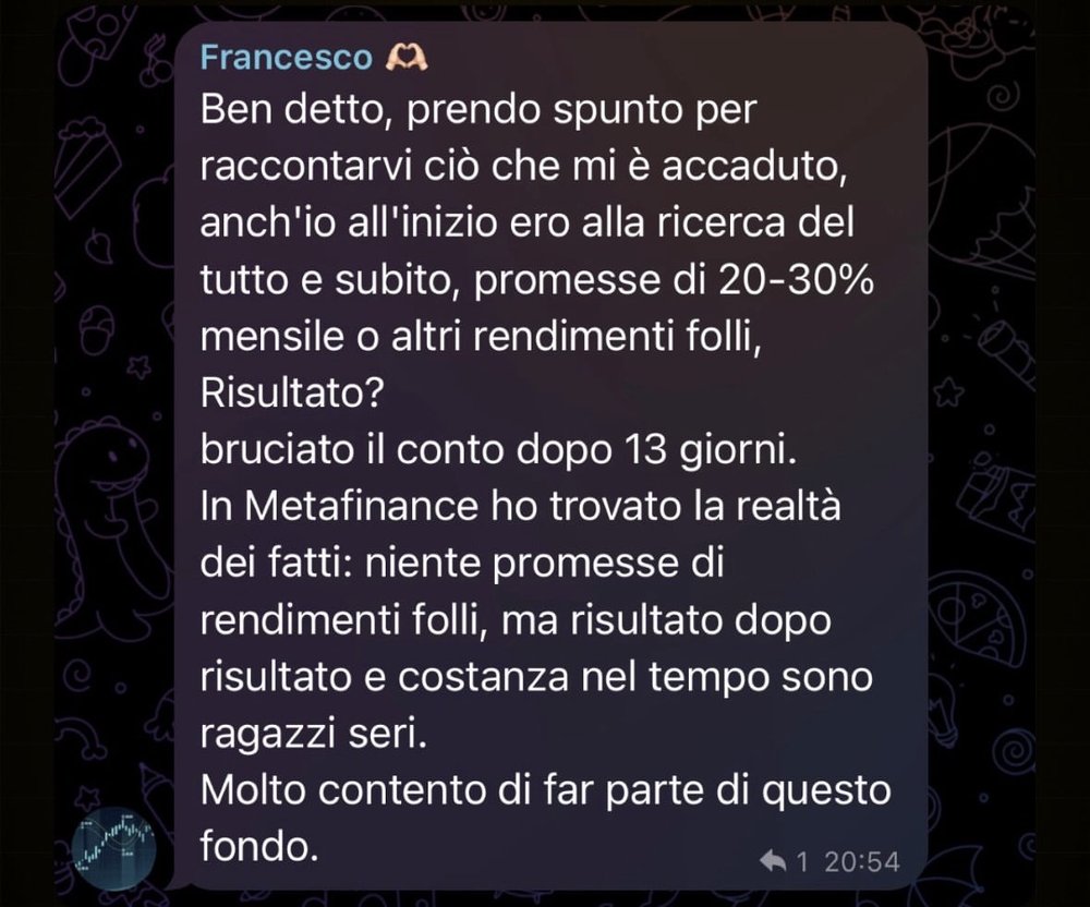 Recensione reale da Telegram, Francesco
