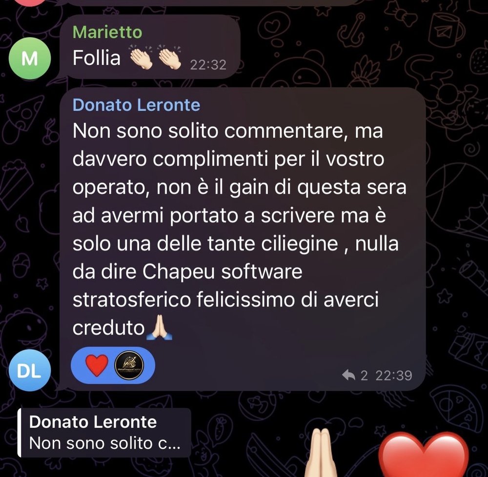 Recensione reale da Telegram, Donato